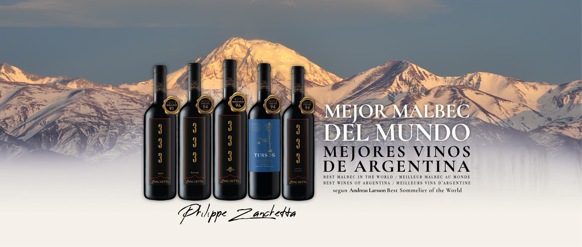 Botellas de la línea 333 y Tursos, elegidas Mejor Malbec del Mundo y Mejores Vinos de Argentina según Andreas Larsson